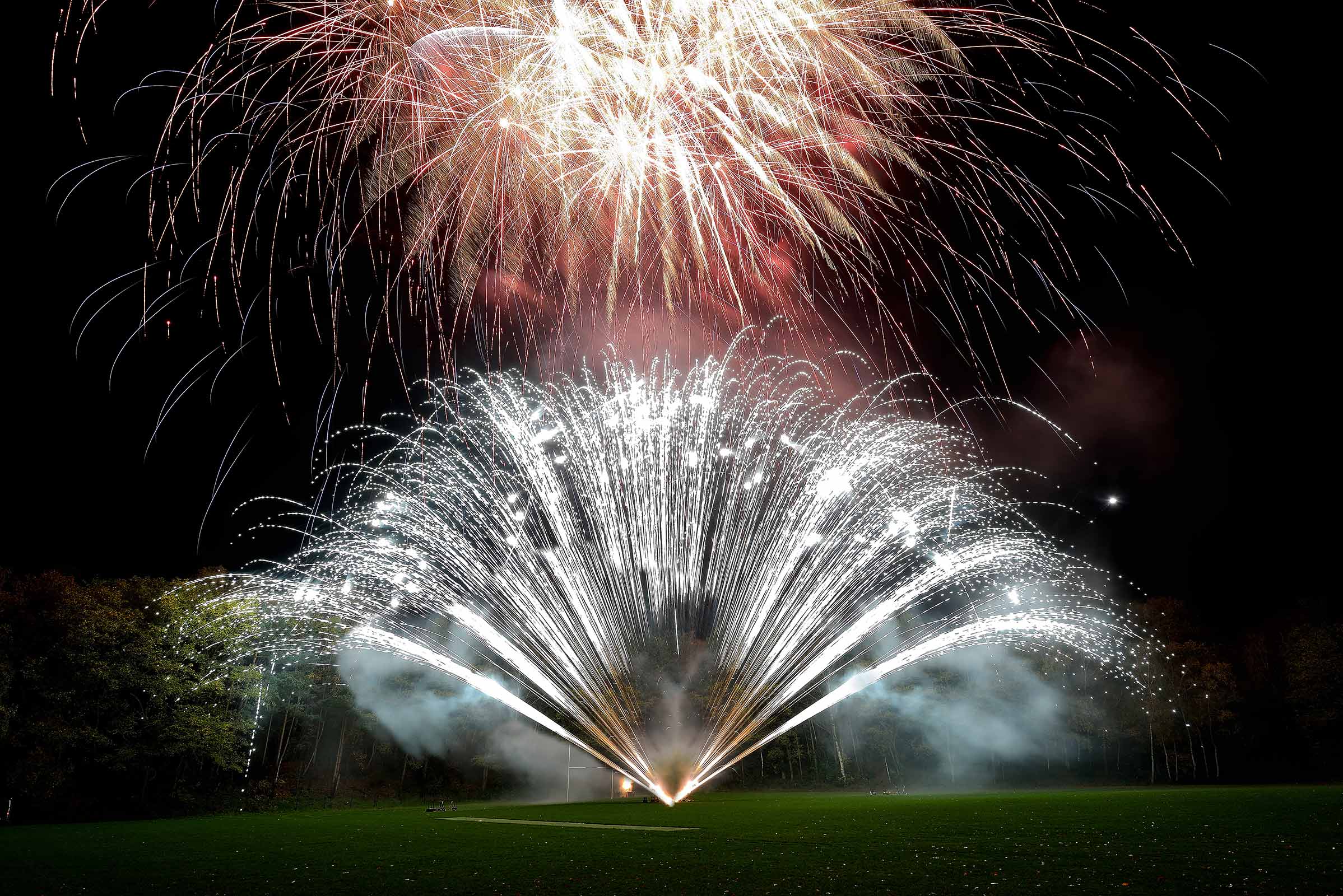 Pyromusical fireworks display by Sonning Fireworks, fireworks choreographed to music